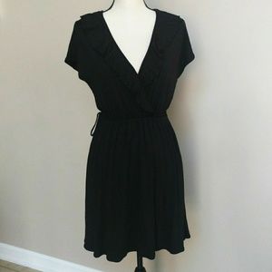 Gap Black Ruffle Tie Dress